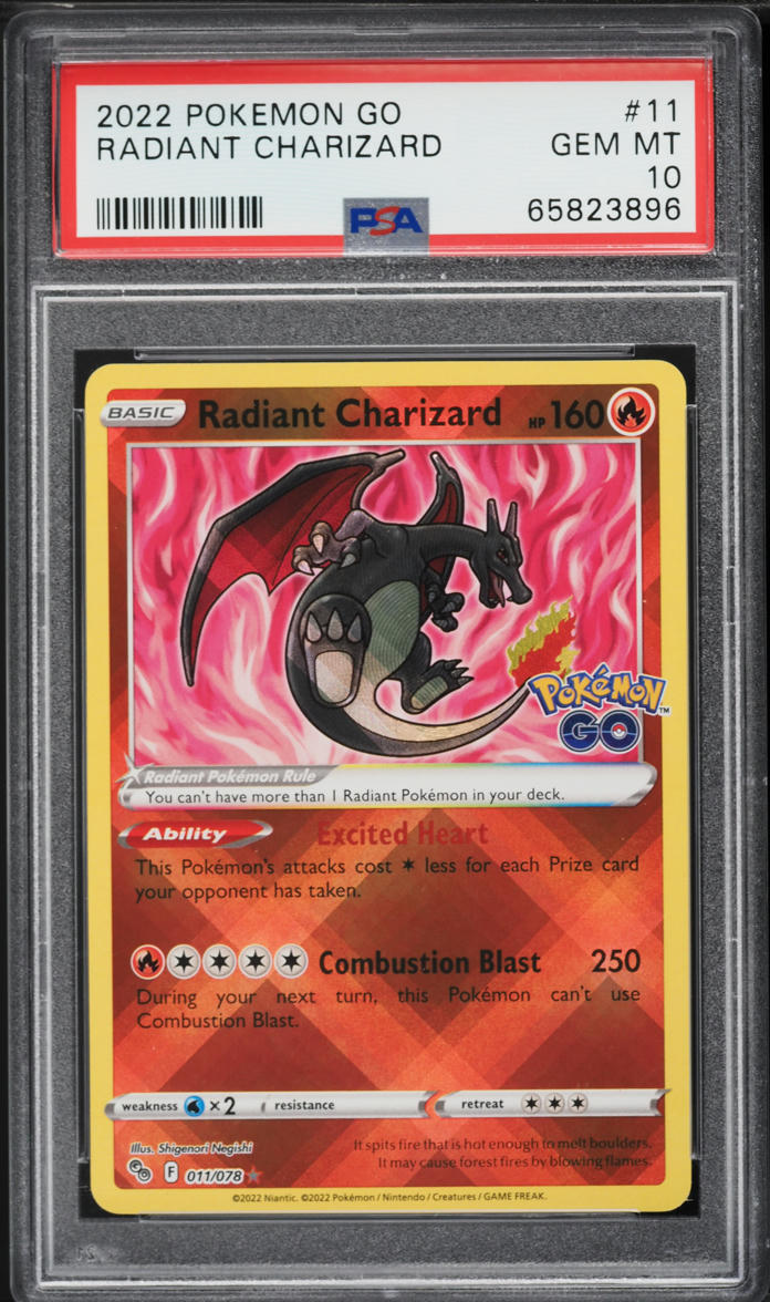 2022 Pokemon Sword & Shield GO Holo Radiant Charizard #11 PSA 10 GEM MINT