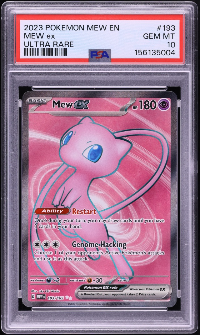 2023 Pokemon Scarlet & Violet 151 Full Art Mew Ex #193 PSA 10 GEM MINT