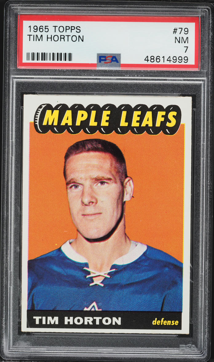 1965 Topps Hockey Tim Horton #79 PSA 7 NRMT