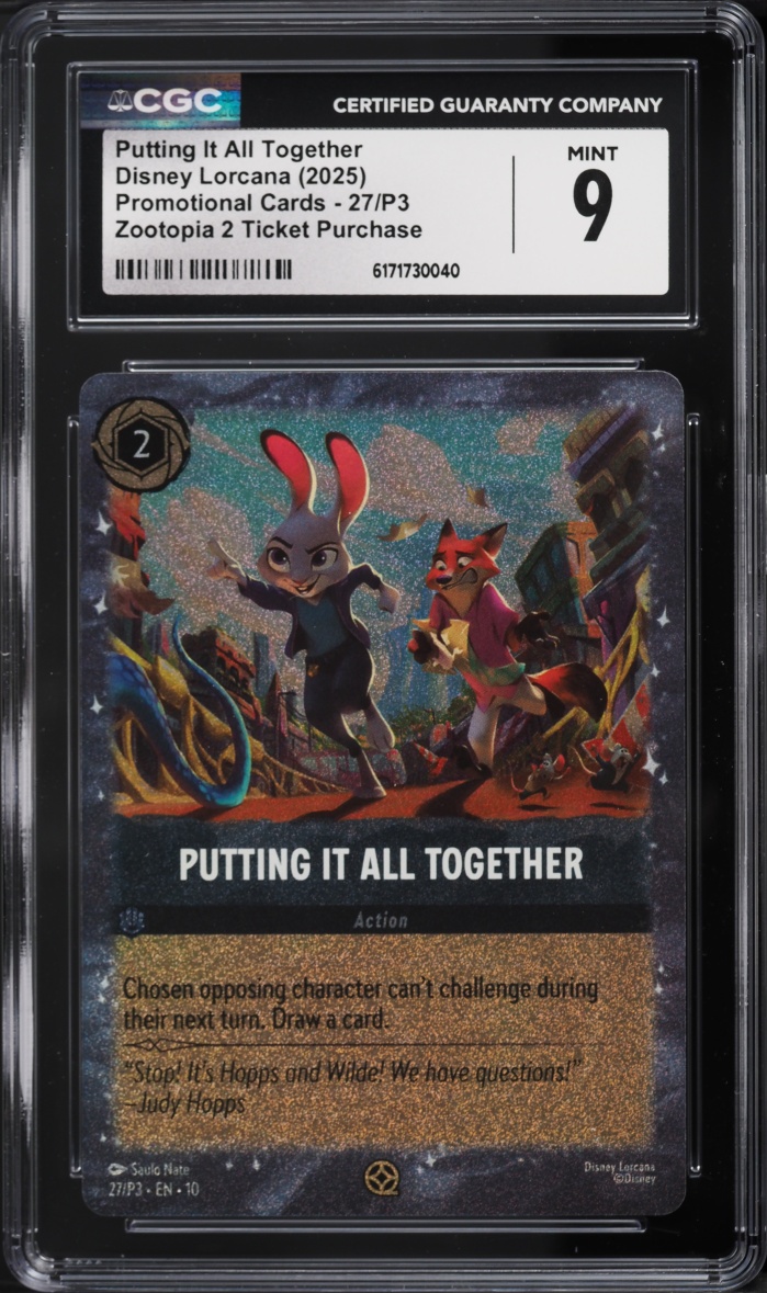 2025 Disney Lorcana Promo Zootopia 2 Ticket Purchase Putting It All Together #27 CGC 9 MINT
