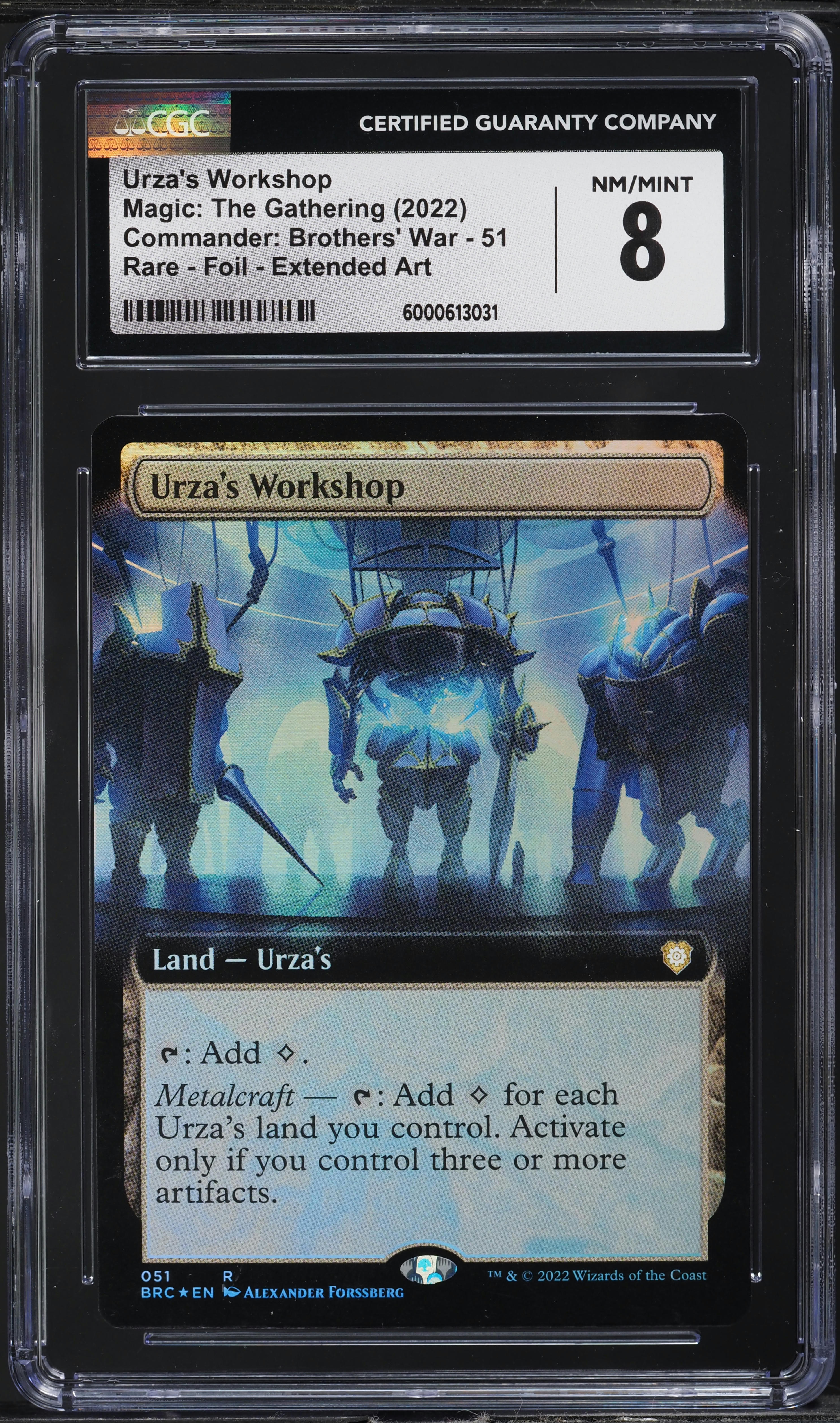 2022 Magic The Gathering MTG Brothers' War Extended Art Foil Urza's Workshop CGC 8 NM-MT