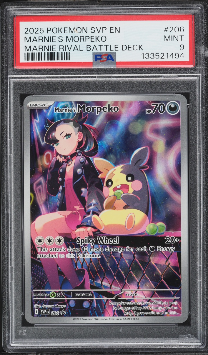 2025 Pokemon Scarlet & Violet Promo Rival Battle Deck Full Art Marnie's Morpeko #206 PSA 9 MINT