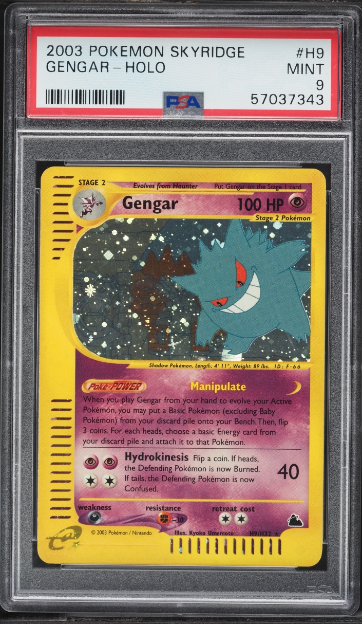 2003 Pokemon Skyridge Holo Gengar #H9 PSA 9 MINT