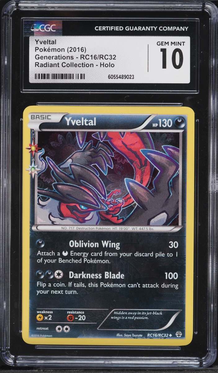 2016 Pokemon XY Generations Radiant Collection Holo Yveltal #RC16 CGC 10 GEM MINT