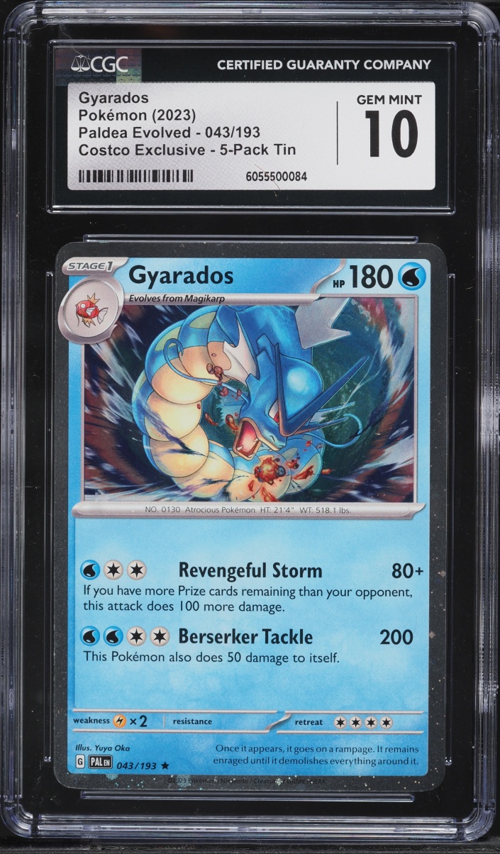 2023 Pokemon Scarlet & Violet Paldea Evolved Costco Exclusive Holo Gyarados #43 CGC 10 GEM MINT