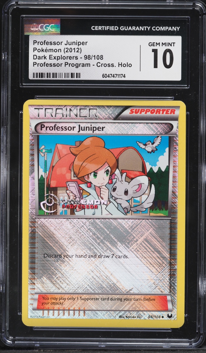 2012 Pokemon Dark Explorers Program Cross Holo Professor Juniper #98 CGC 10 GEM MINT
