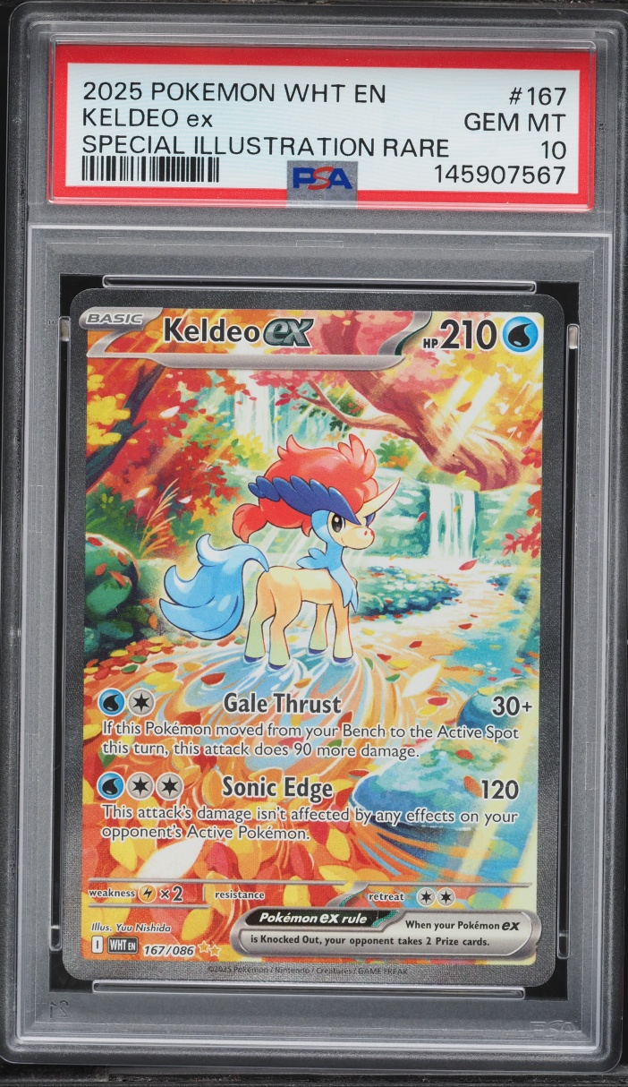 2025 Pokemon Scarlet & Violet White Flare SIR Keldeo Ex #167 PSA 10 GEM MINT