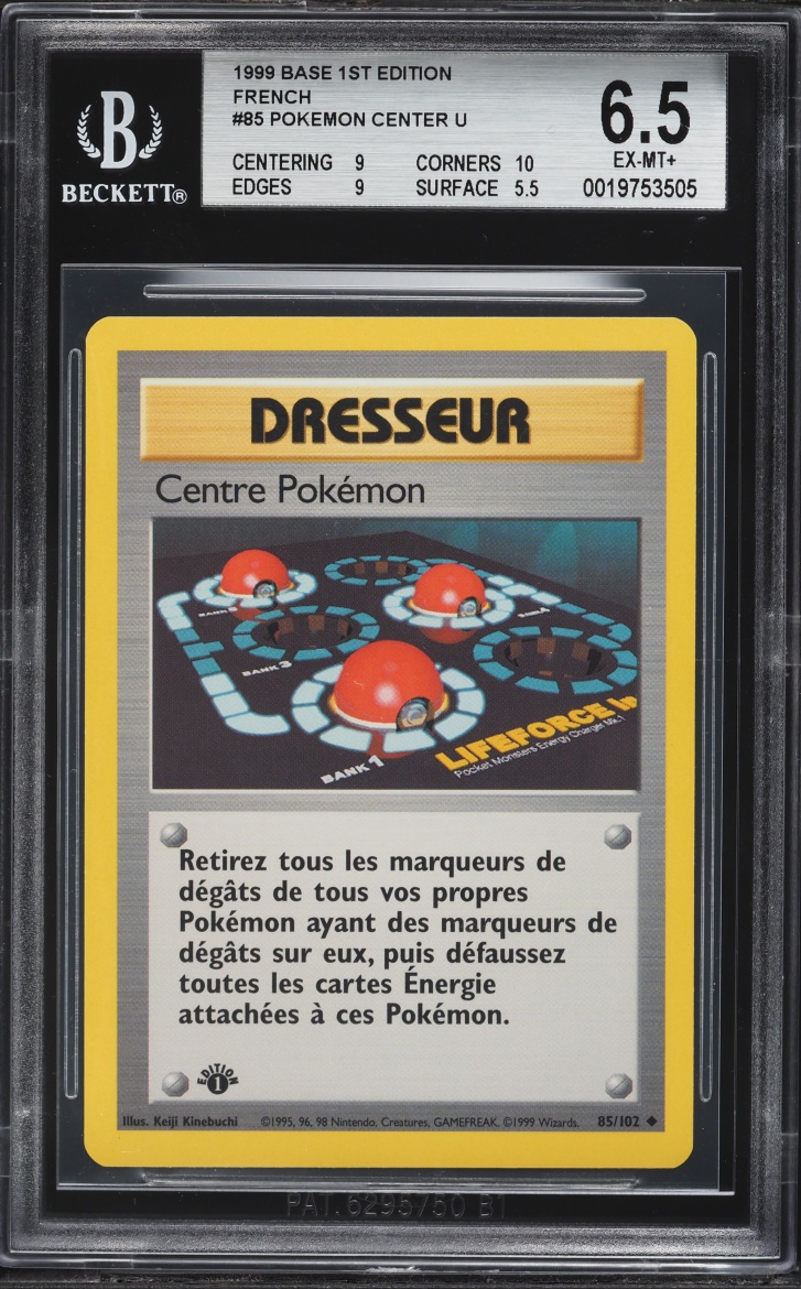 1999 Pokemon French Base Set 1st Edition Pokemon Center #85 BGS 6.5 EXMT+