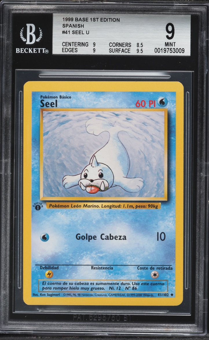 1999 Pokemon Spanish Base Set 1st Edition Seel #41 BGS 9 MINT