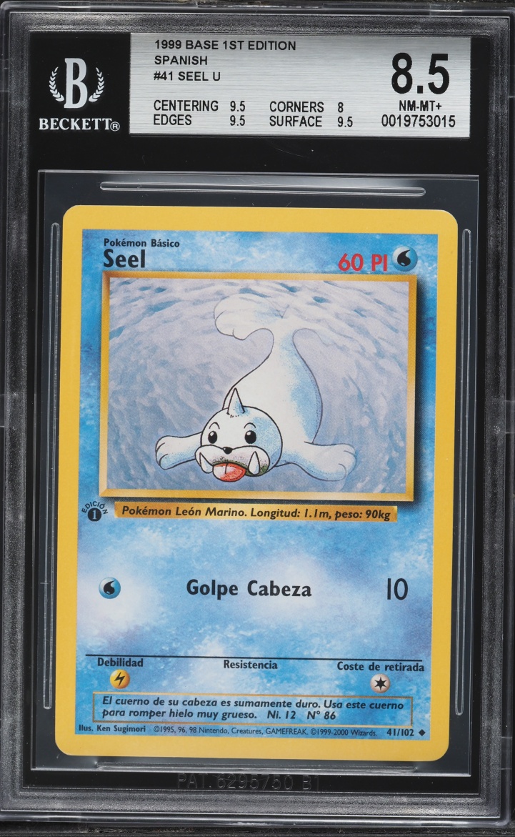 1999 Pokemon Spanish Base Set 1st Edition Seel #41 BGS 8.5 NM-MT+