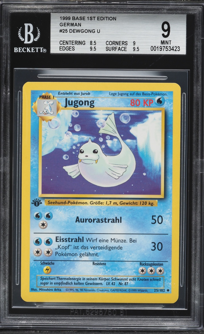 1999 Pokemon German Base Set 1st Edition Dewgong #25 BGS 9 MINT