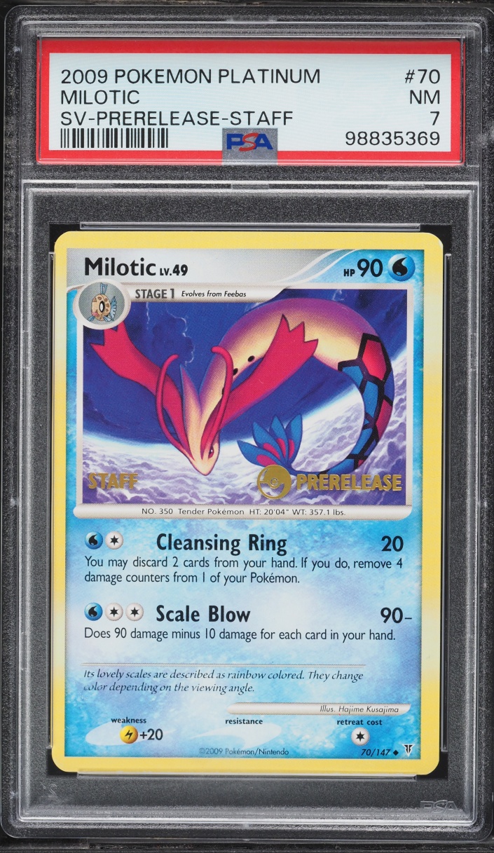 2009 Pokemon Platinum Supreme Victors Prerelease Staff Milotic #70 PSA 7 NRMT