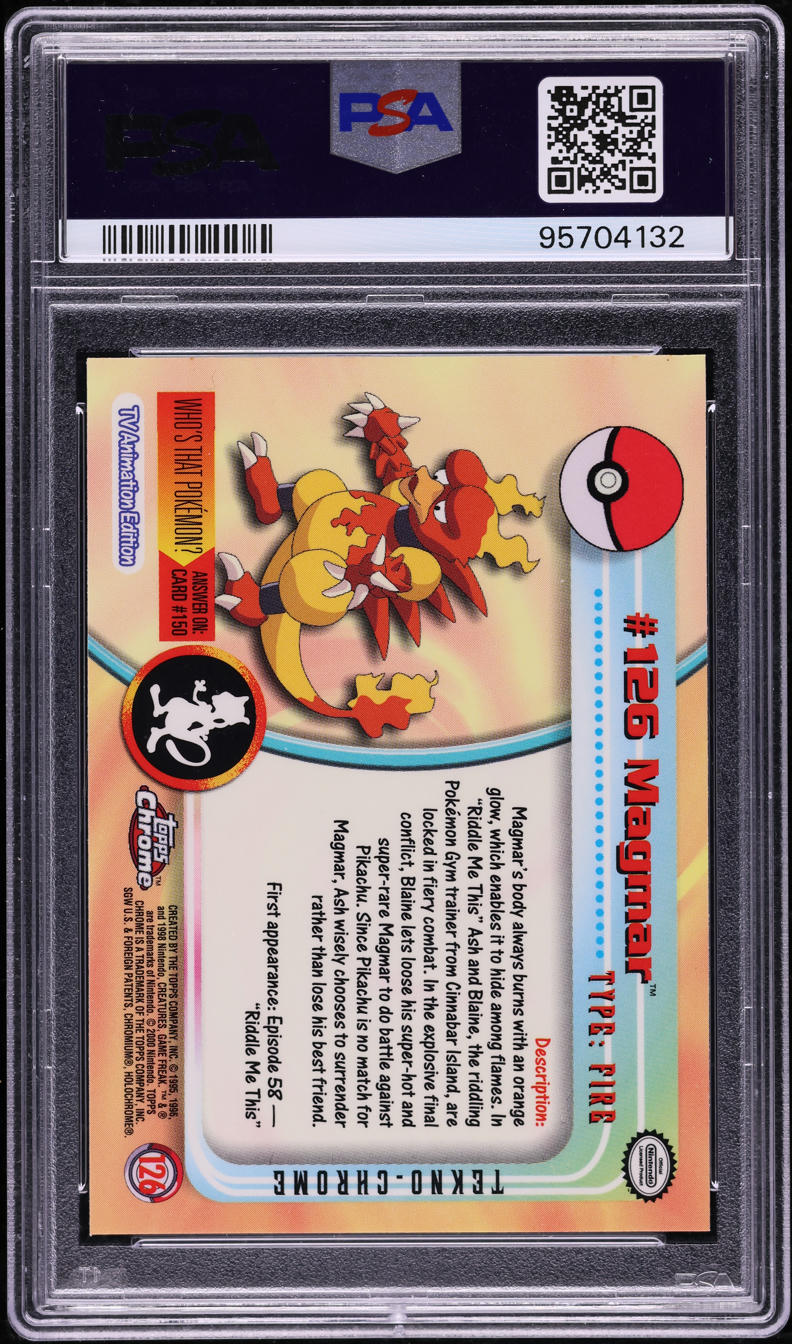 2000 Topps Chrome Pokemon Series 2 Tekno Magmar #126 PSA 10 GEM MINT