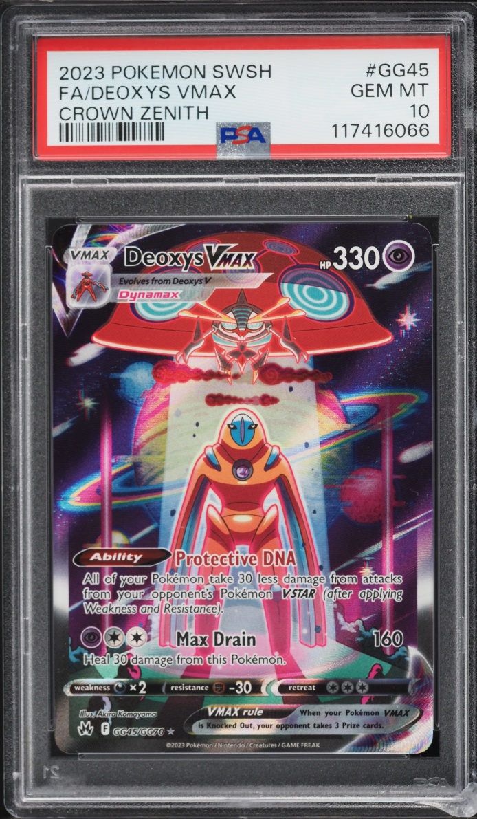 2023 Pokemon Sword & Shield Crown Zenith Full Art Deoxys VMAX #GG45 PSA 10 GEM MINT