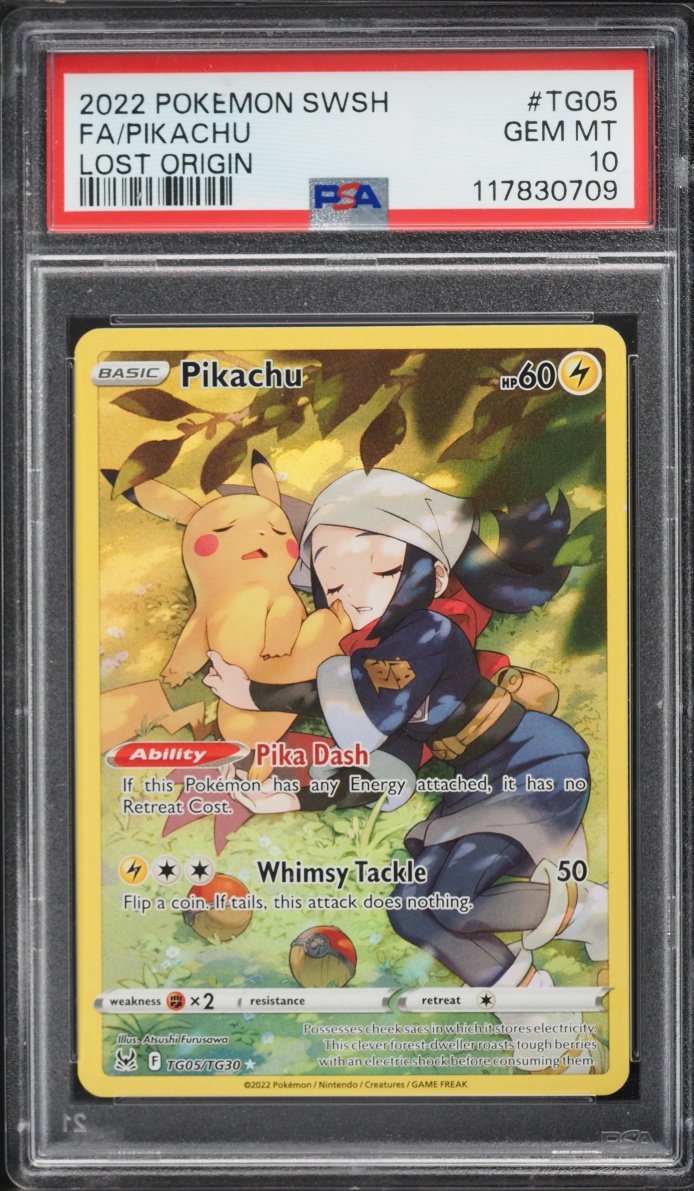 2022 Pokemon Sword & Shield Lost Origin Full Art Pikachu #TG05 PSA 10 GEM MINT