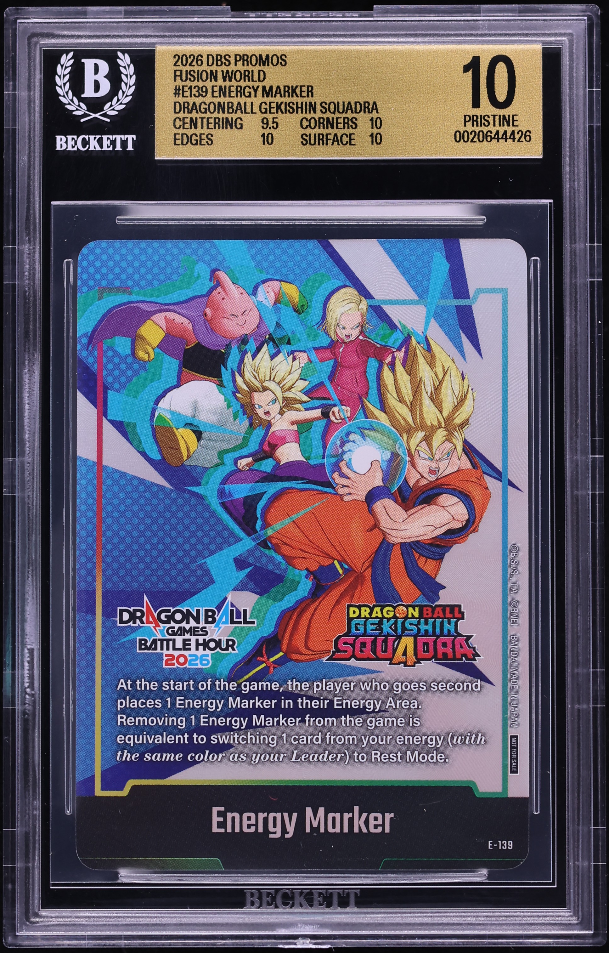 2026 Dragon Ball Super Fusion World Promo Battle Hour Premium Energy Marker BGS 10 PRISTINE