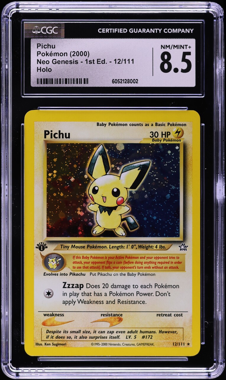 2000 Pokemon Neo Genesis 1st Edition Holo Pichu #12 CGC 8.5 NM-MT+