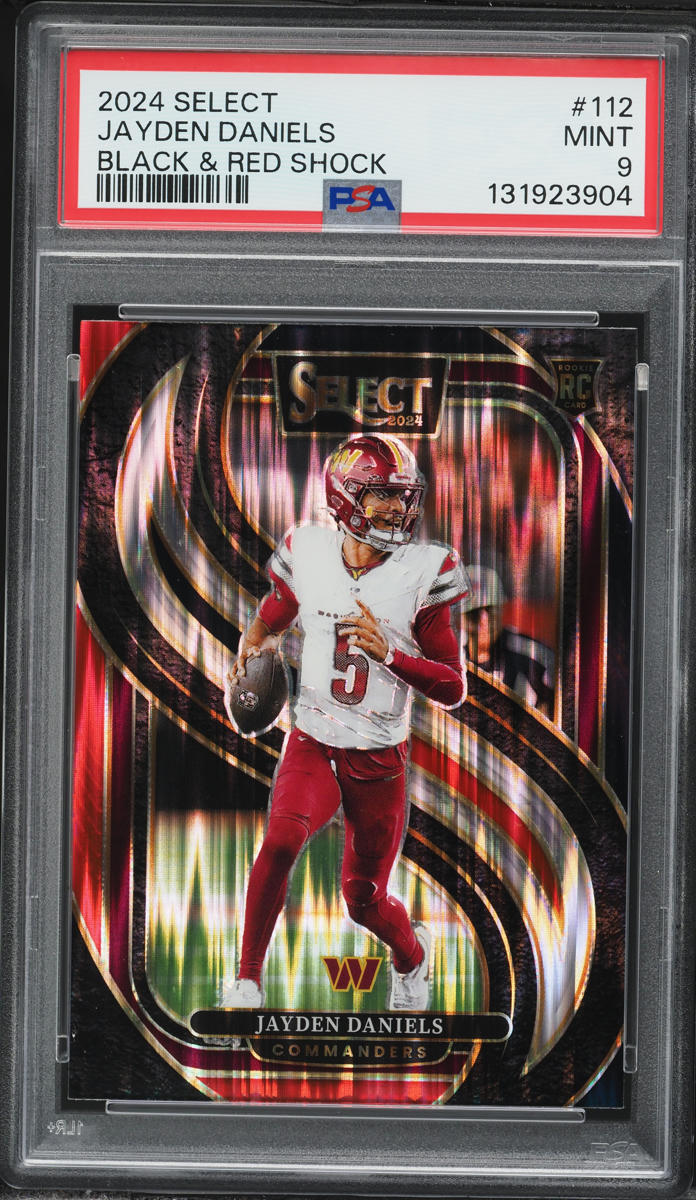 2024 Select Premier Level Black & Red Shock Prizm Jayden Daniels ROOKIE #112 PSA 9 MINT