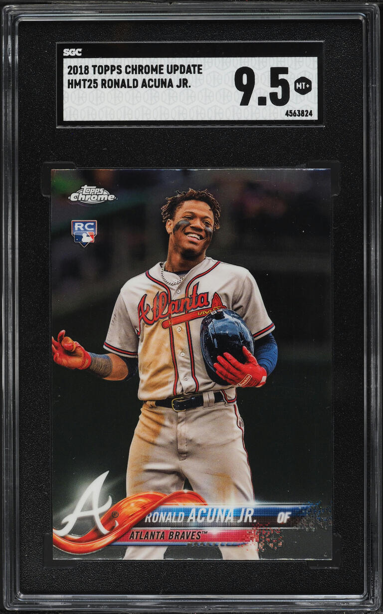 2018 Topps Chrome Update Ronald Acuna Jr. ROOKIE #HMT25 SGC 9.5 MINT+