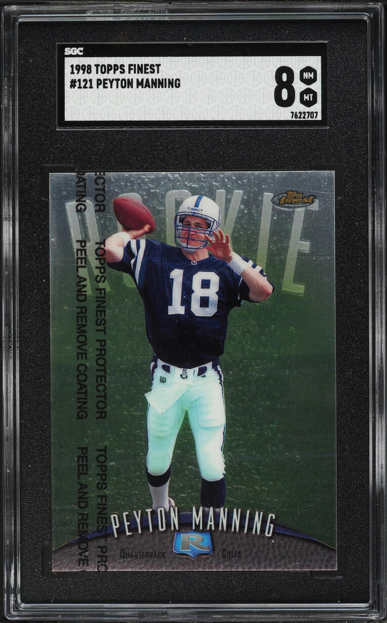 1998 Finest Football Peyton Manning ROOKIE #121 SGC 8 NM-MT