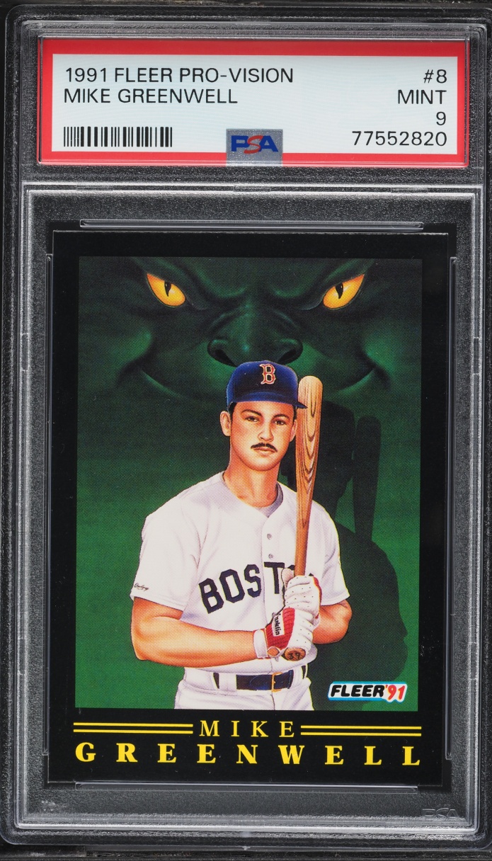1991 Fleer Pro-Vision Mike Greenwell #8 PSA 9 MINT