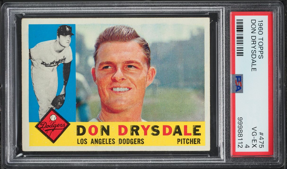 1960 Topps Don Drysdale #475 PSA 4 VGEX