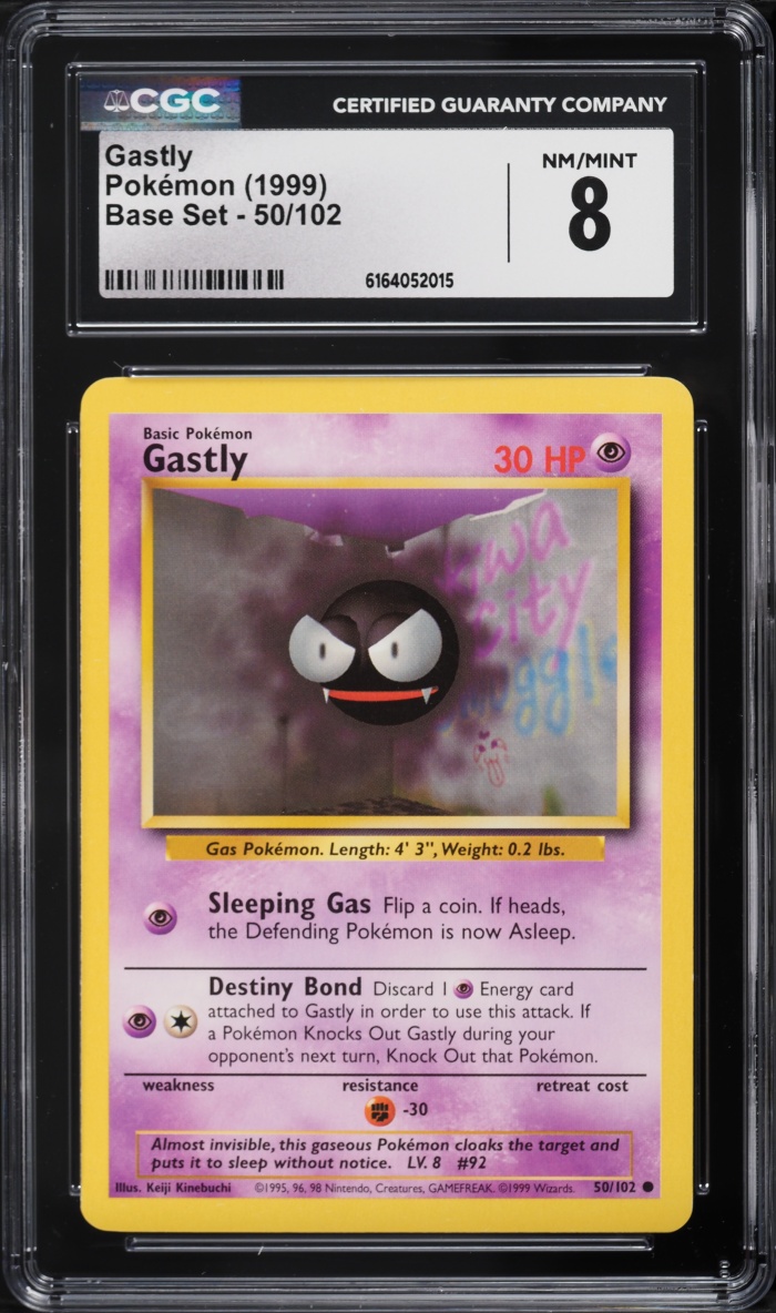 1999 Pokemon Base Set Gastly #50 CGC 8 NM-MT