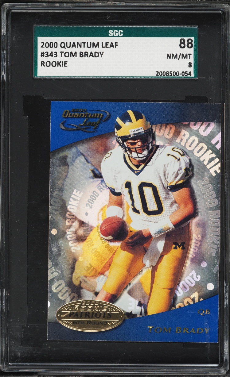 2000 Quantum Leaf Tom Brady ROOKIE #343 SGC 8 NM-MT