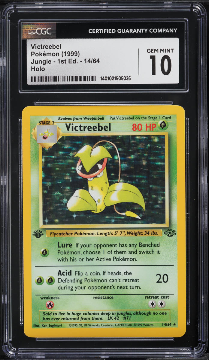 1999 Pokemon Jungle 1st Edition Holo Victreebel #14 CGC 10 GEM MINT