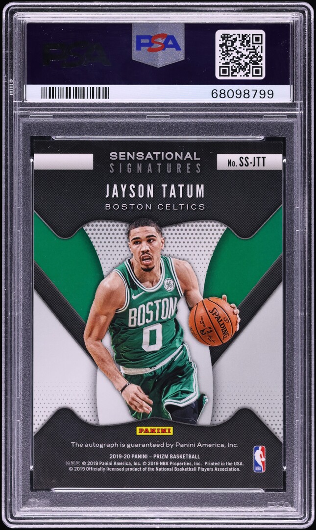 2019 Panini Prizm Sensational Jayson Tatum AUTO #SS-JTT PSA 9 MINT