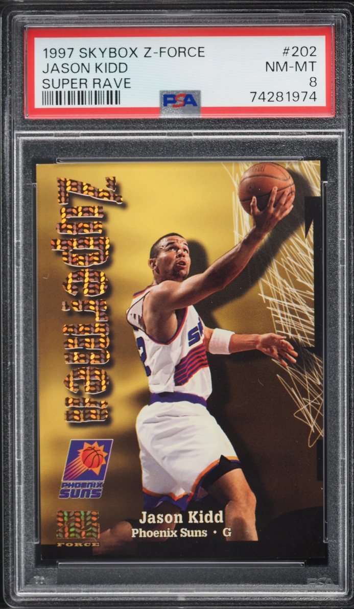 1997 Skybox Z-Force Super Rave Jason Kidd /50 #202 PSA 8 NM-MT