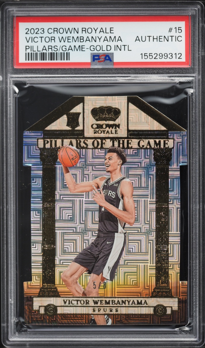 2023 Crown Royale Pillars Game Gold International Victor Wembanyama ROOKIE /8 #15 PSA AUTH