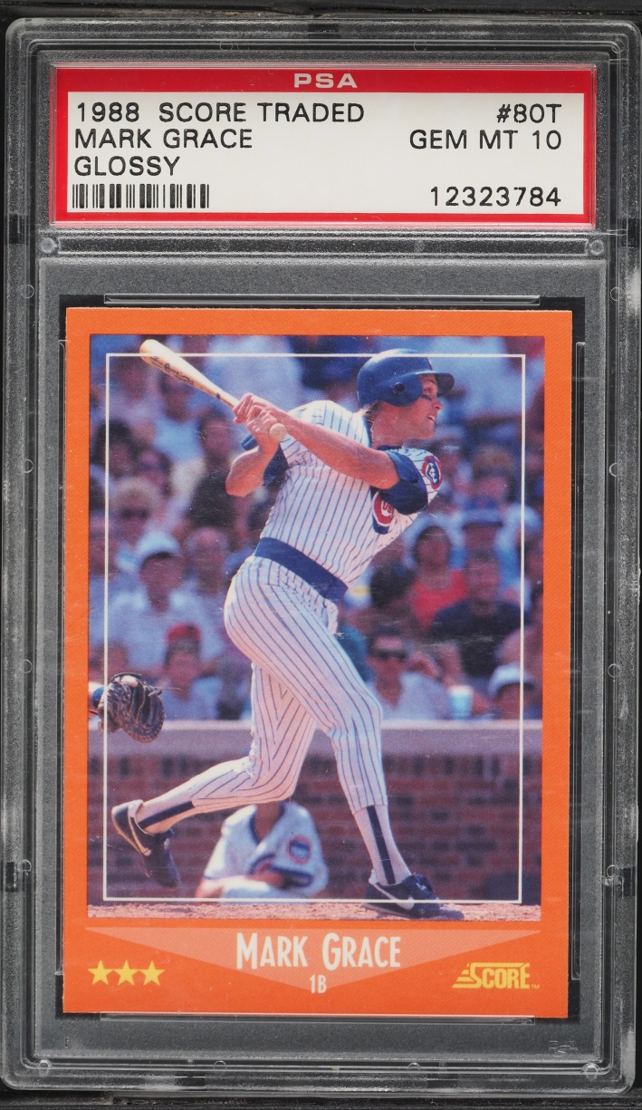 1988 Score Traded Glossy Mark Grace ROOKIE #80T PSA 10 GEM MINT