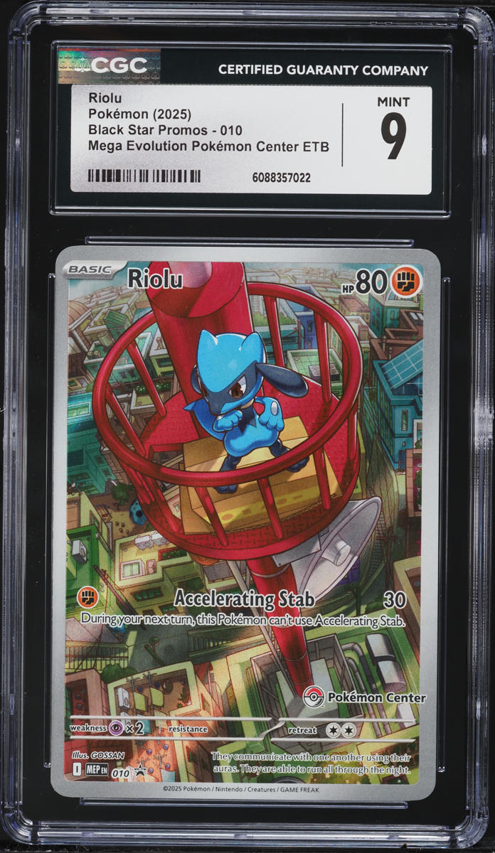 2025 Pokemon Promo Mega Evolution PM Center ETB Riolu #10 CGC 9 MINT on ...