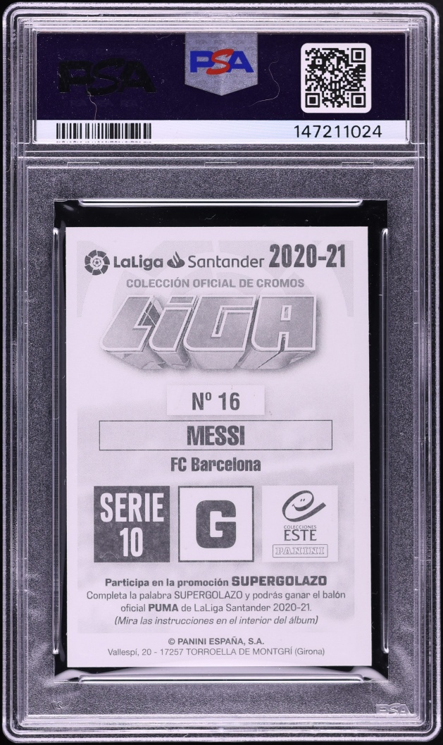 2020 Panini Colecciones Este Spanish La Liga Serie 10 Lionel Messi #16 PSA 9 MINT
