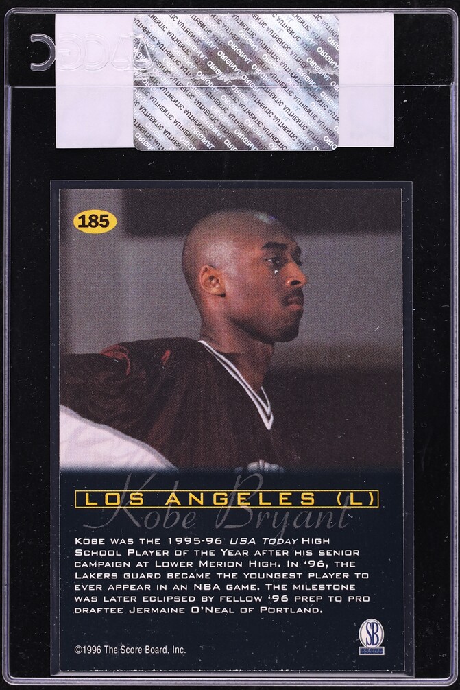 1996 Score Board All Sport PPF Kobe Bryant ROOKIE #185 CGC AUTH