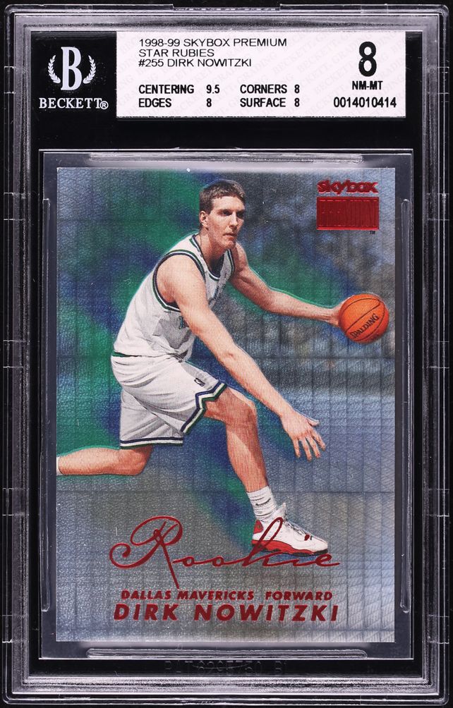 1998 Skybox Premium Star Rubies Dirk Nowitzki ROOKIE /25 #255 BGS 8 NM-MT