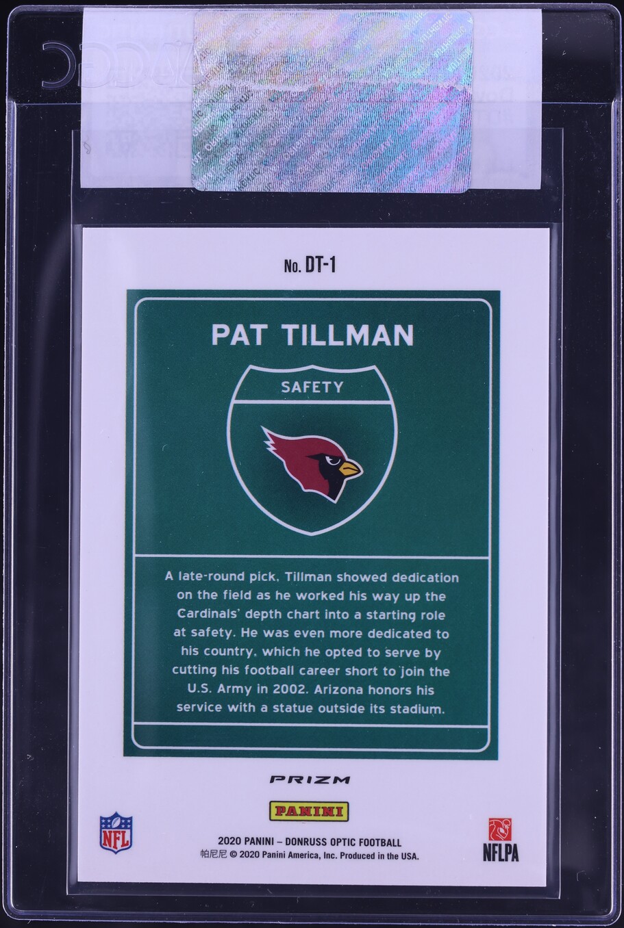 2020 Donruss Optic Downtown Pat Tillman #DT-1 CGC AUTH