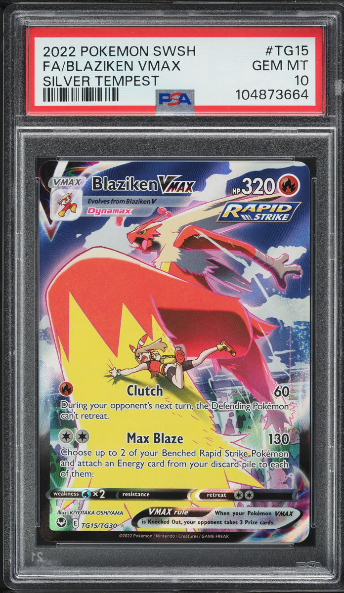 2022 Pokemon Sword & Shield Silver Tempest CHR Blaziken VMAX #TG15 PSA 10 GEM MINT