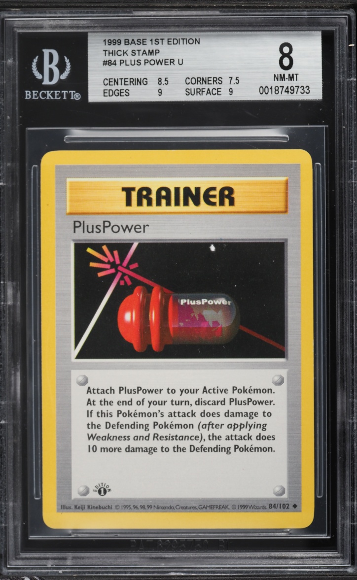 1999 Pokemon Base Set 1st Edition Thick Stamp Plus Power #84 BGS 8 NM-MT