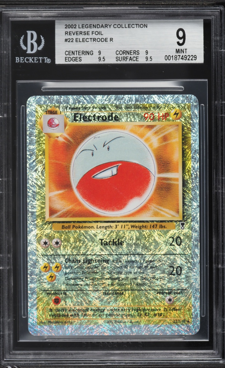 2002 Pokemon Legendary Collection Reverse Holo Electrode #22 BGS 9 MINT