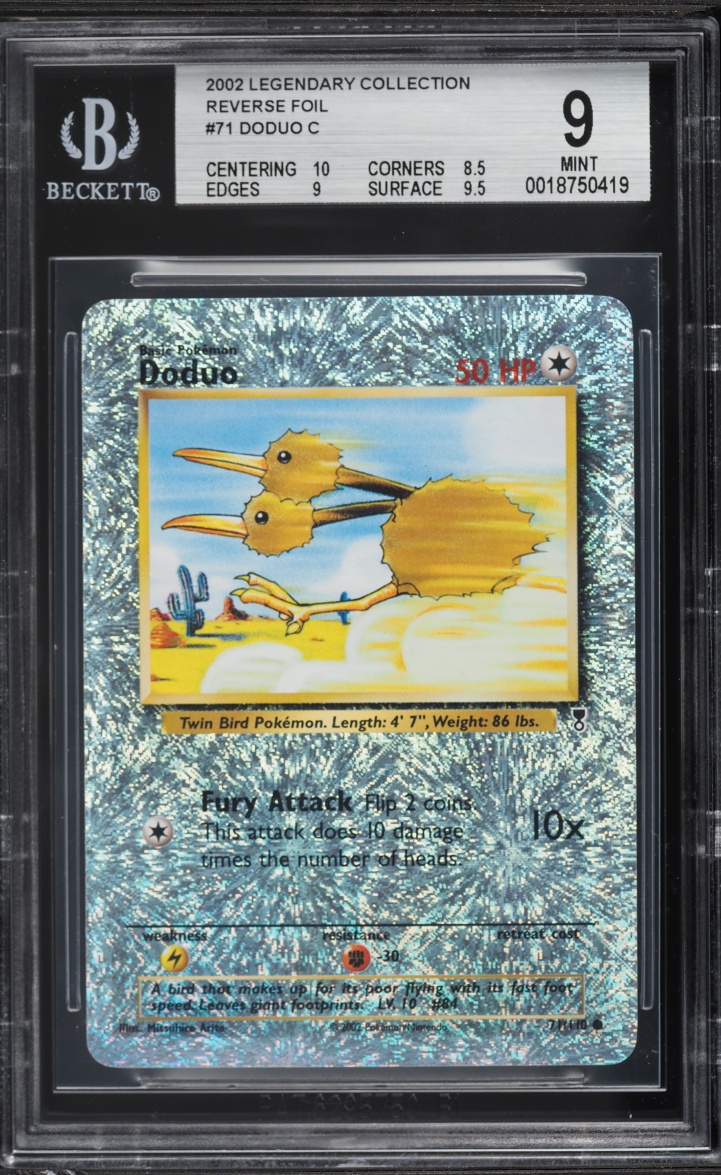 2002 Pokemon Legendary Collection Reverse Holo Doduo #71 BGS 9 MINT