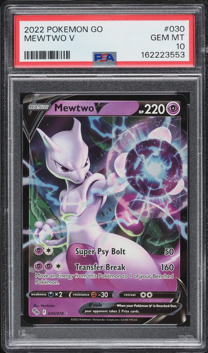 2022 Pokemon Sword & Shield Pokemon GO Holo Mewtwo V #30 PSA 10 GEM MINT