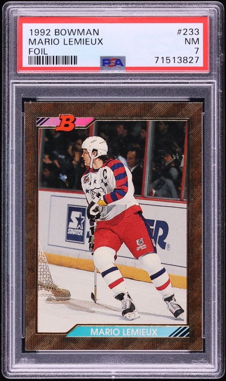 1992 Bowman Foil Mario Lemieux #233 PSA 7 NRMT