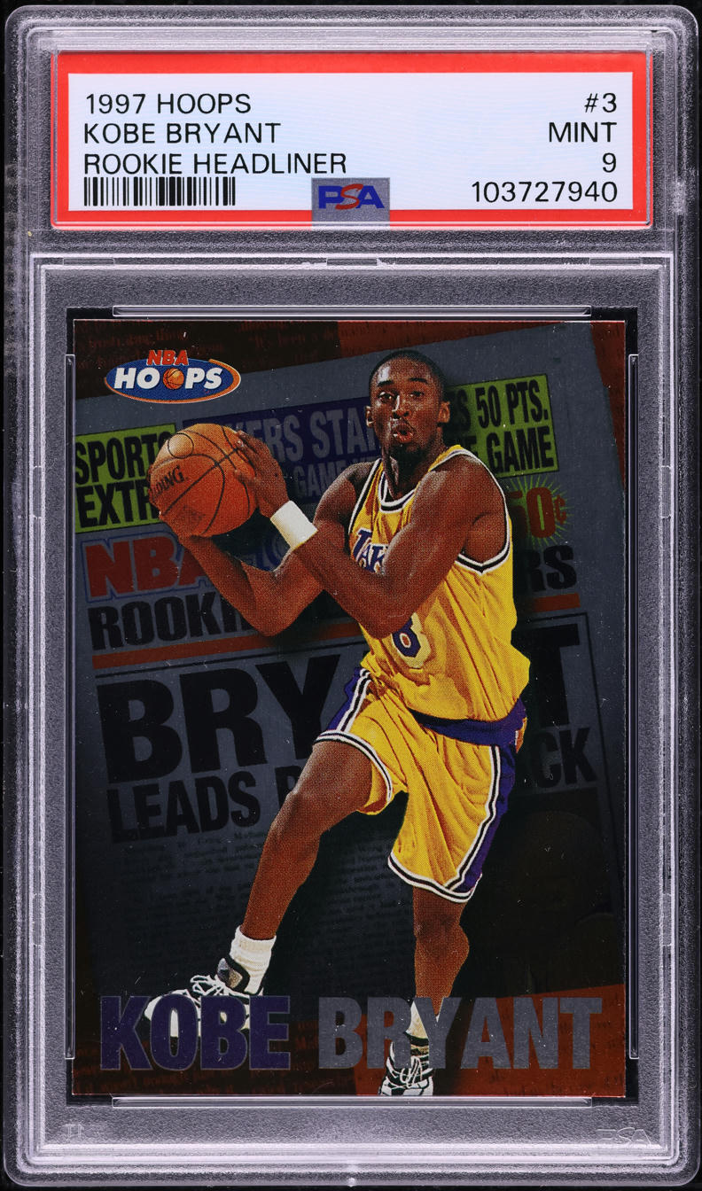 1997 Hoops Rookie Headliner Kobe Bryant #3 PSA 9 MINT