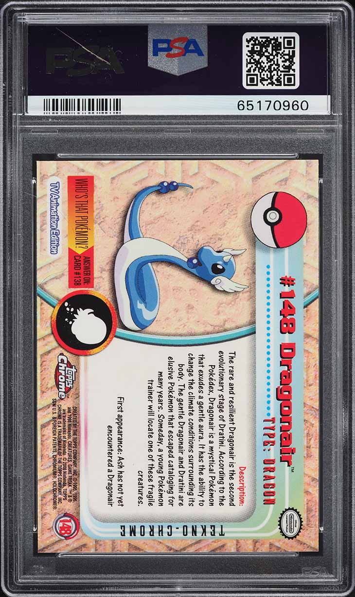 2000 Topps Chrome Pokemon Series 3 Tekno Dragonair #148 PSA 10 GEM MINT