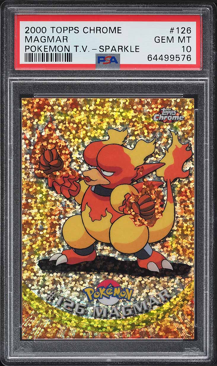 2000 Topps Chrome Pokemon Series 2 Sparkle Magmar #126 PSA 10 GEM MINT