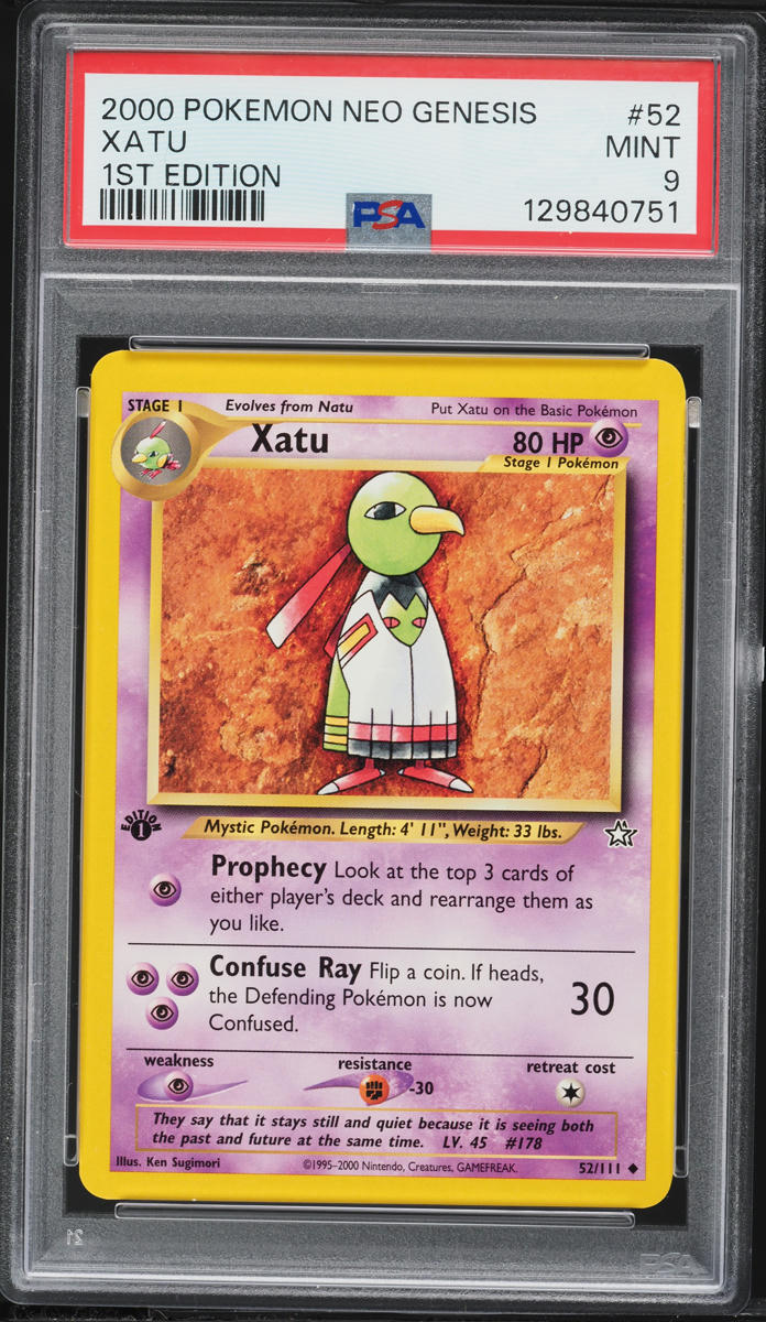 2000 Pokemon Neo Genesis 1st Edition Xatu #52 PSA 9 MINT