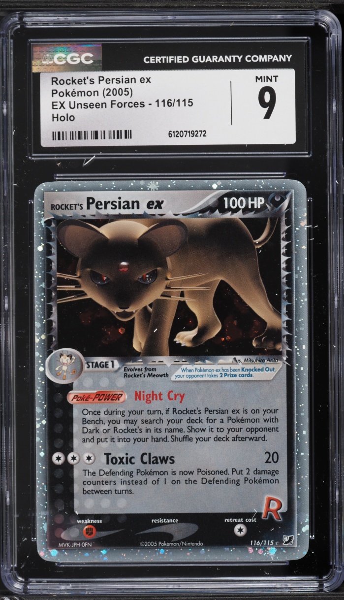 2005 Pokemon EX Unseen Forces Holo Rocket's Persian EX #116 CGC 9 MINT