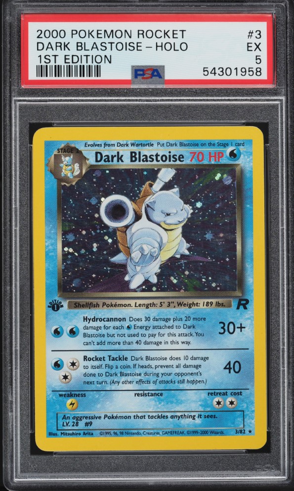 2000 Pokemon Team Rocket 1st Edition Holo Dark Blastoise #3 PSA 5 EX